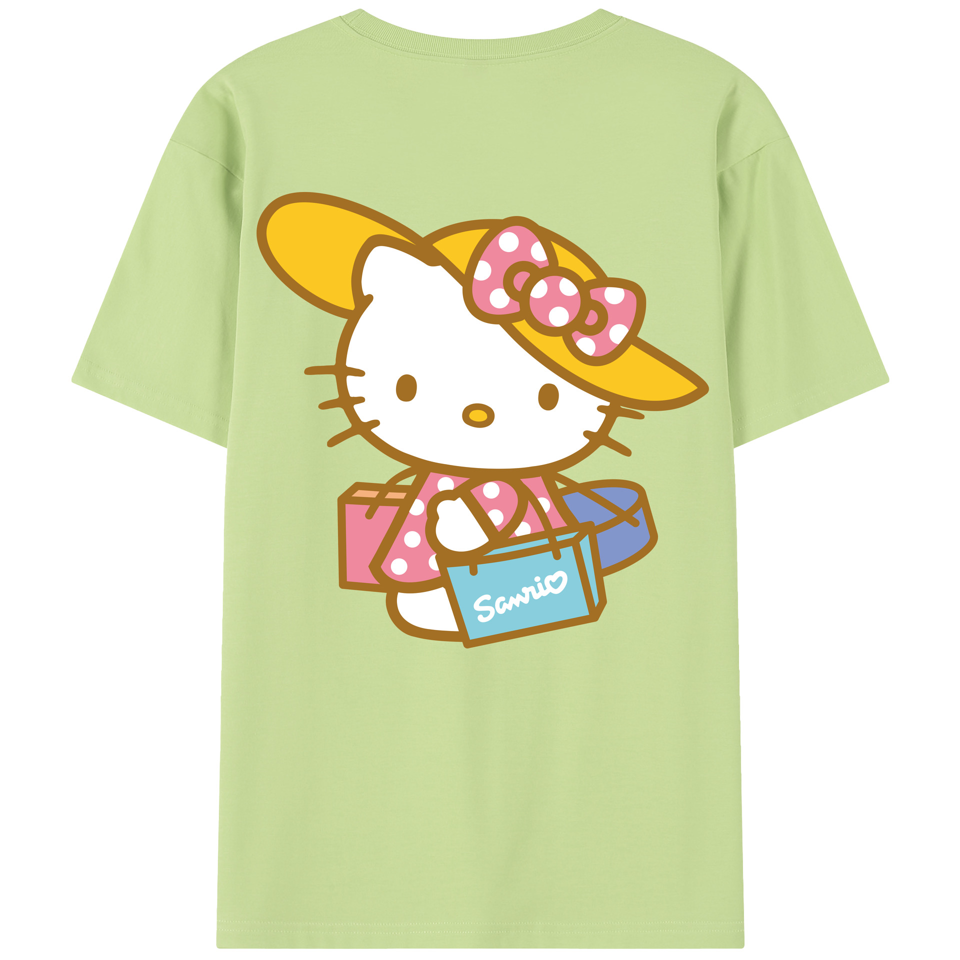 （画像用） Hello Kitty ハローキティ 綿100％半袖Tシャツ（背面プリント）